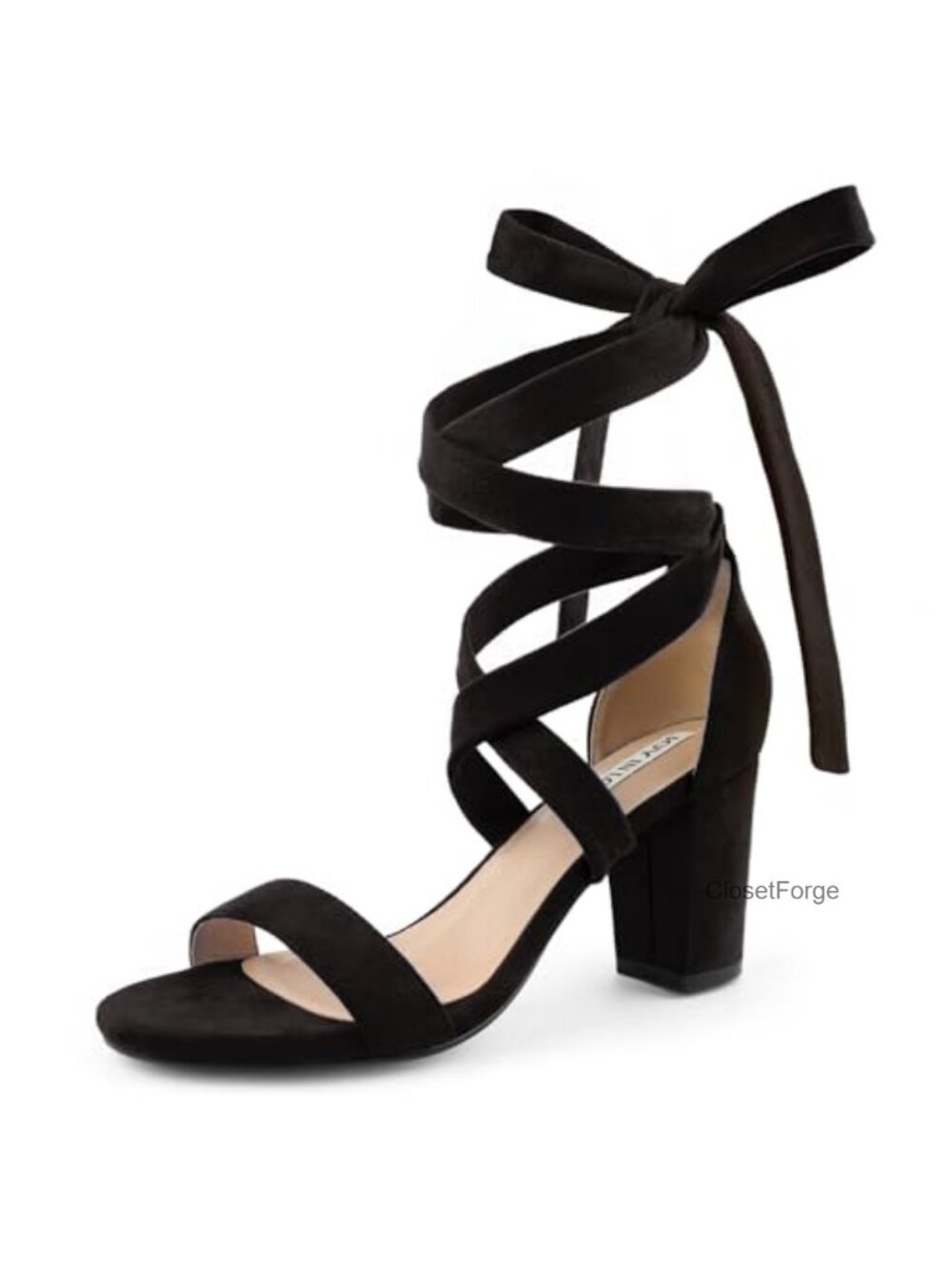 Women's Lace Up Chunky Block Heel Strappy Sandals 3 Inch Heels